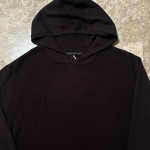 John Varvatos Hoodie Mens 2XL Red Burgundy Wool Blend Elbow Patches Luxe